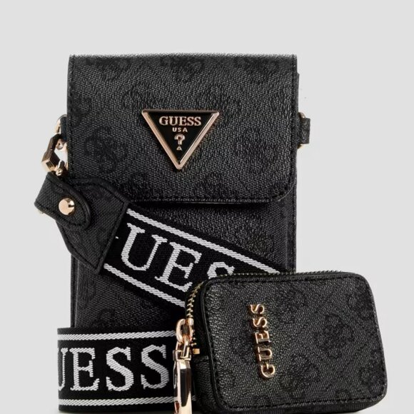 GUESS Faux-leather phone crossbody bag. - Picture 1 of 8